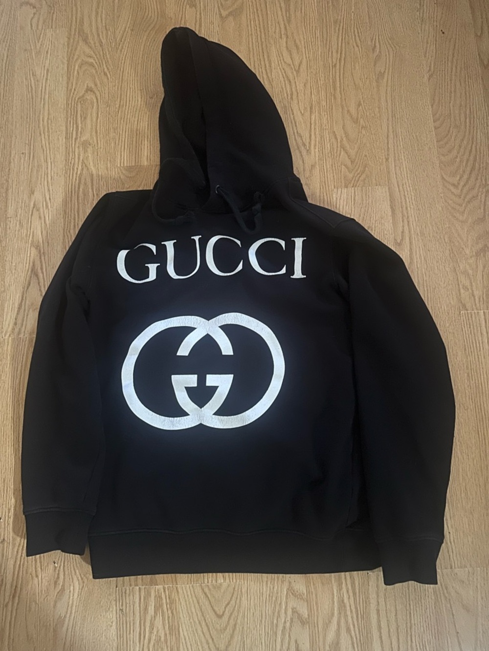 Gucci Black Sweatshirt with Cream Brand Tag